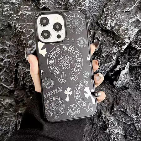 アイフォーン 15 chrome hearts風 スマホケース 