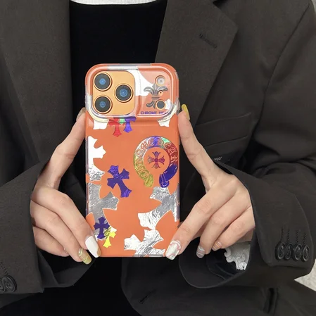 iphone17 スマホケース chrome hearts風 