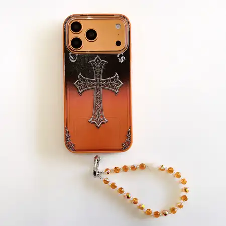 iphone17 スマホケース chrome hearts風 