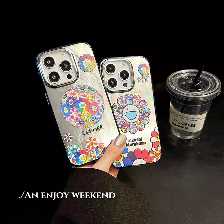 murakami sunflower風 アイホン15 ケース 
