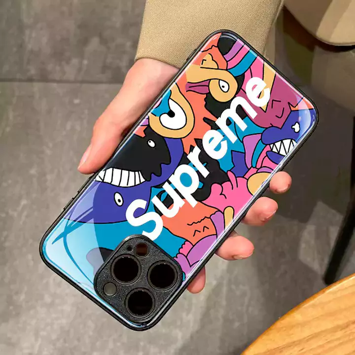 supreme風 アイフォン 14プロ 携帯ケース 