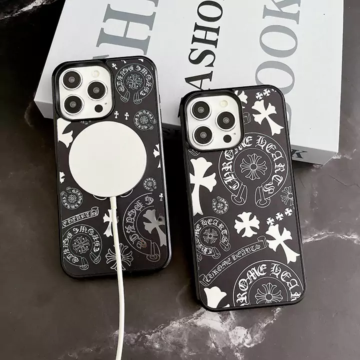 アイフォーン 15 chrome hearts風 スマホケース 