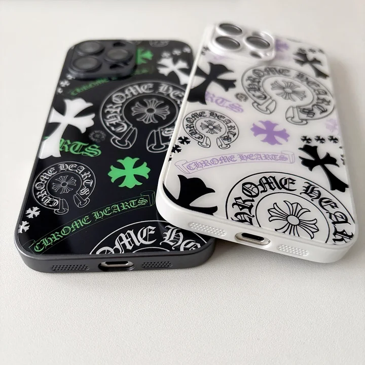 ブランド 携帯ケース アイフォン15 chrome hearts風 