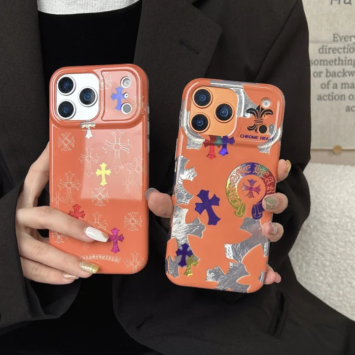 iphone17 スマホケース chrome hearts風 
