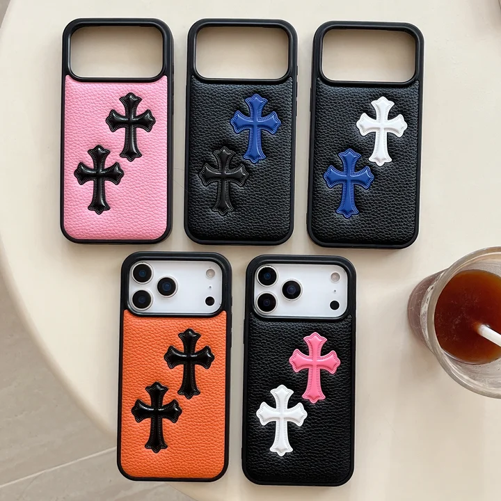 iphone17plus 携帯ケース chrome hearts風 